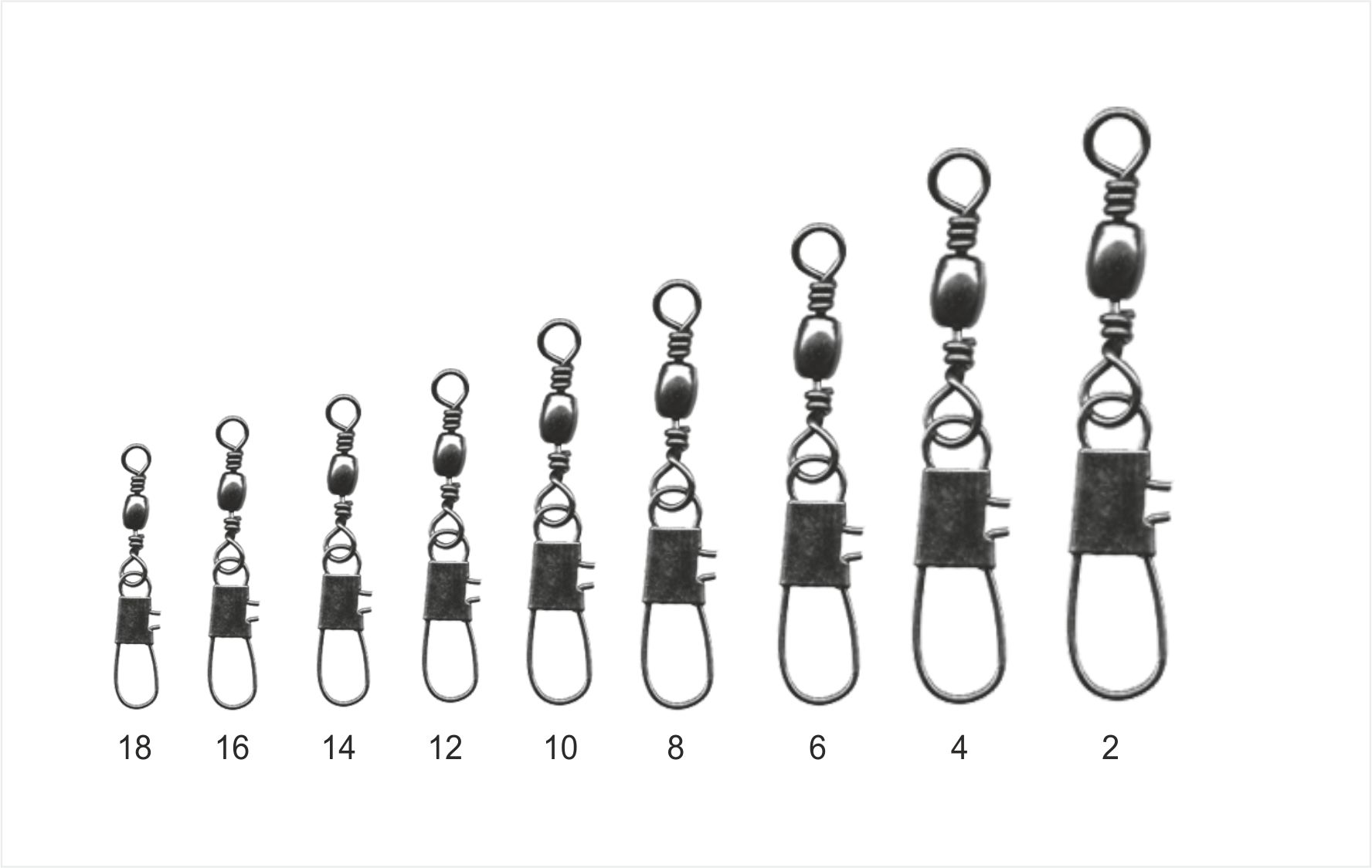 Suktukai su karabinu Mistrall Barrel Swivel With Interlock Snap - Image 2