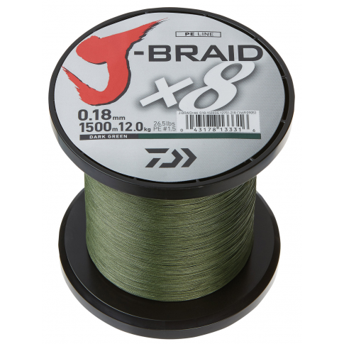 Pintas valas Daiwa J-Braid X8 PE Green 1m