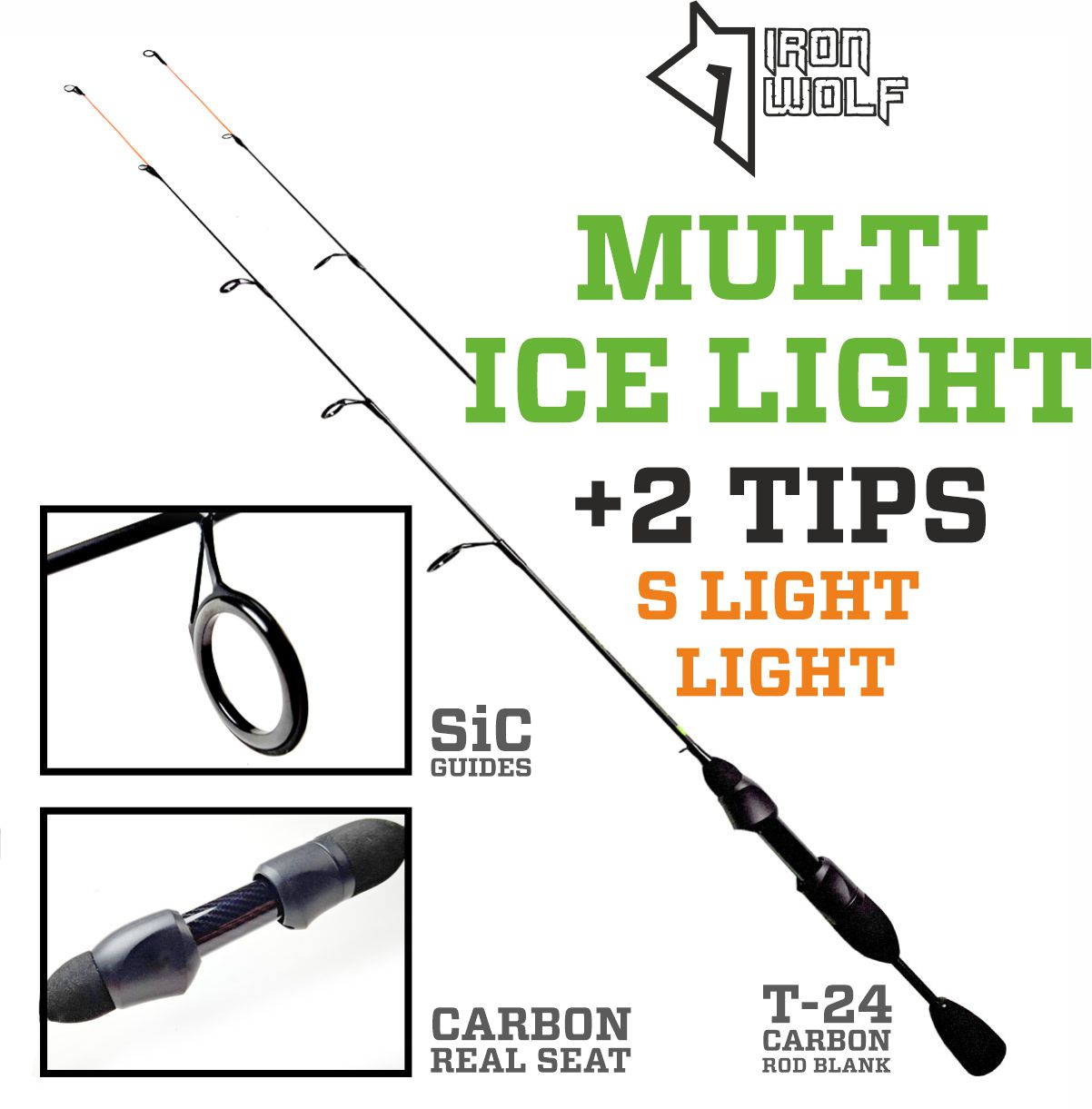 Universali žieminė meškerė Iron Wolf MULTI ICE LIGHT 75cm